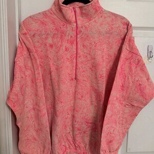 Retro Hot Pink Quarter Zip Pullover 🌸 Custom “Good Vibes” Embroidery